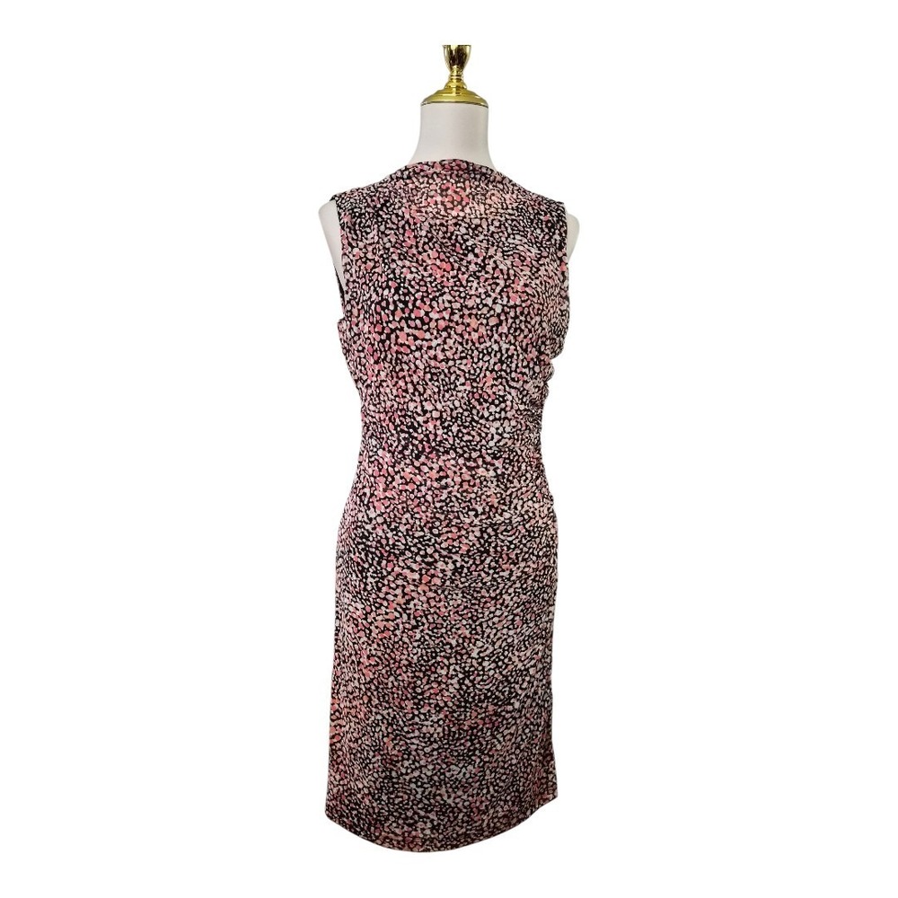 DKNY Sleeveless Side Ruched Sheath Dress Multicolor Abstract Print Women's 10 Nw